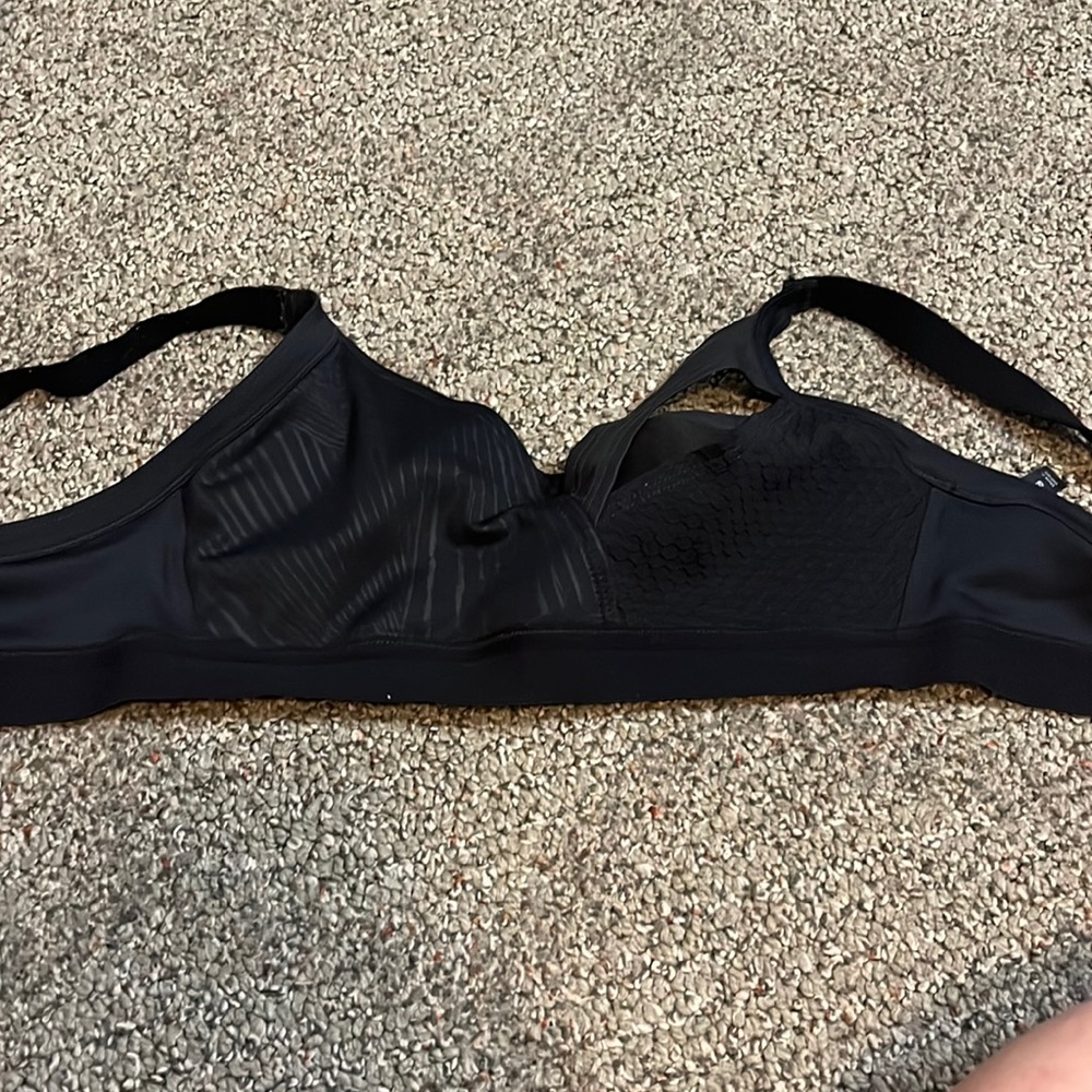 Asymmetrical black sports bra